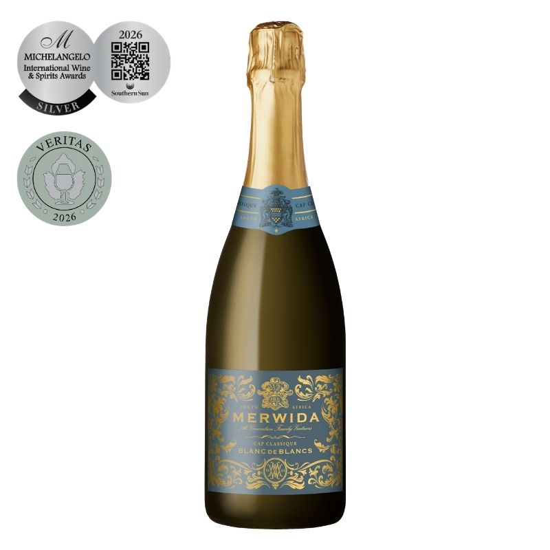 Merwida Blanc de Blancs, Chardonnay Brut, Cap Classique, best Cap classique, buy bubbly online, festive wines