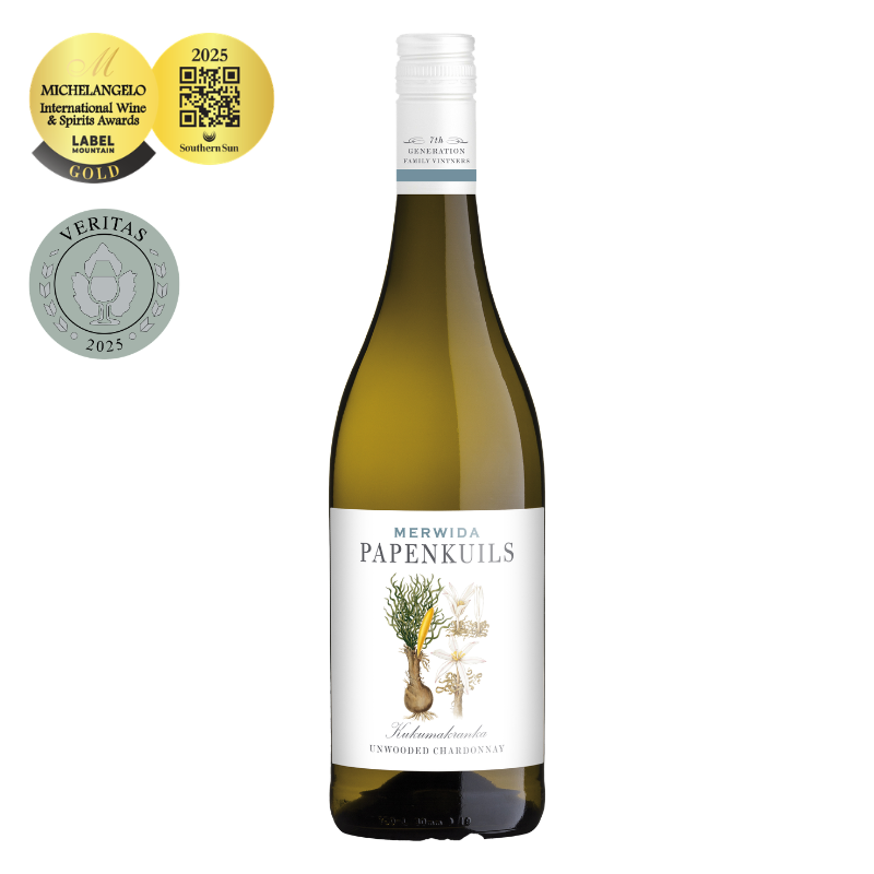 Merwida Wines, Papenkuils Kukumakranka Chardonnay, best unwooded Chardonnay, value-for-money wine, best unwooded white wine wine, food wines, Michelangelo Awards 2026