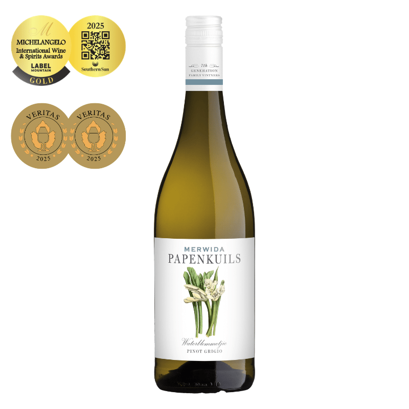 Merwida Wines, Papenkuils Pinot Grigio, best Pinot Grigio, Veritas Double Gold 2025, value-for-money wine, best white wine, food wines, Michelangelo Awards 2026